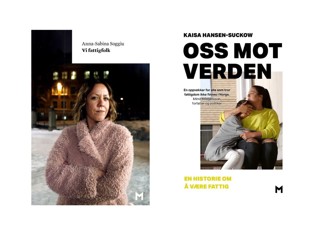 bokomslag av to bøker om fattigdom i norge