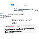 Faksimile fra ulike aviser om generasjon Z