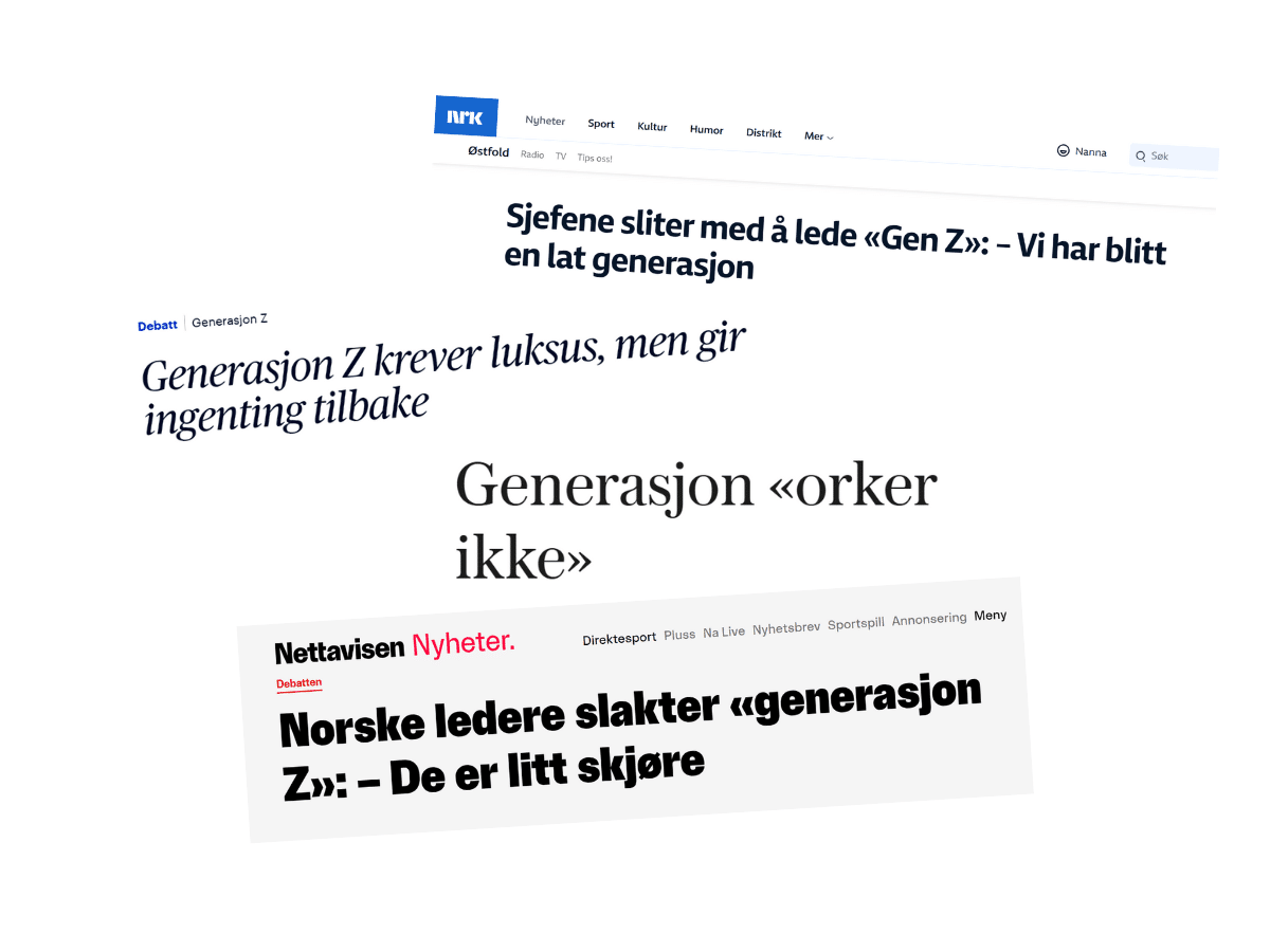 Faksimile fra ulike aviser om generasjon Z