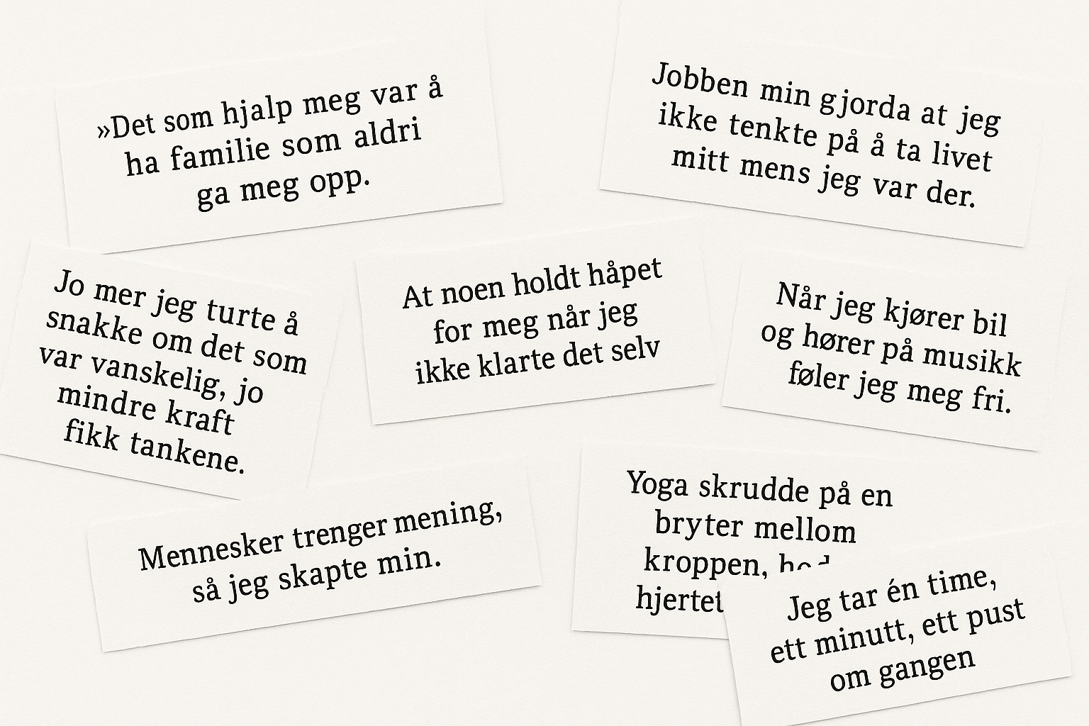 Sitater fra mennesker som har vært suicidale, men overlevde