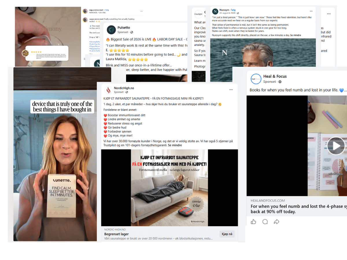 Annonser for wellnessprodukter